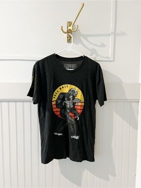 Black Sasquatch Graphic Short-Sleeve Tee with Sunset Motift